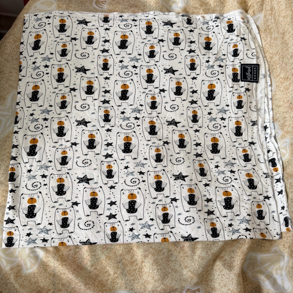 Milkmaid Goods Swaddle Blanket Bears & Stars
